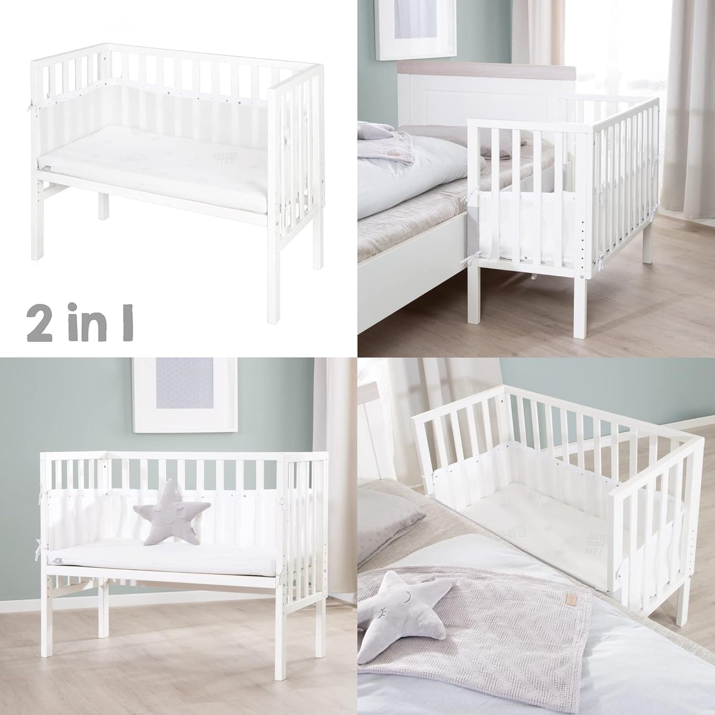 Cododo blanc et bois Blanc / Avec barrière en maille Blanc / Sans barrière en maille Blanc / Avec barrière en maille-Blanc / Sans barrière en maille-