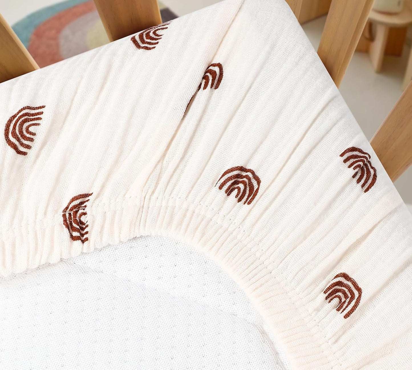 Drap housse cododo 50 x 90 Arc-en-ciel Marron Clair Arc-en-ciel-Marron Clair-