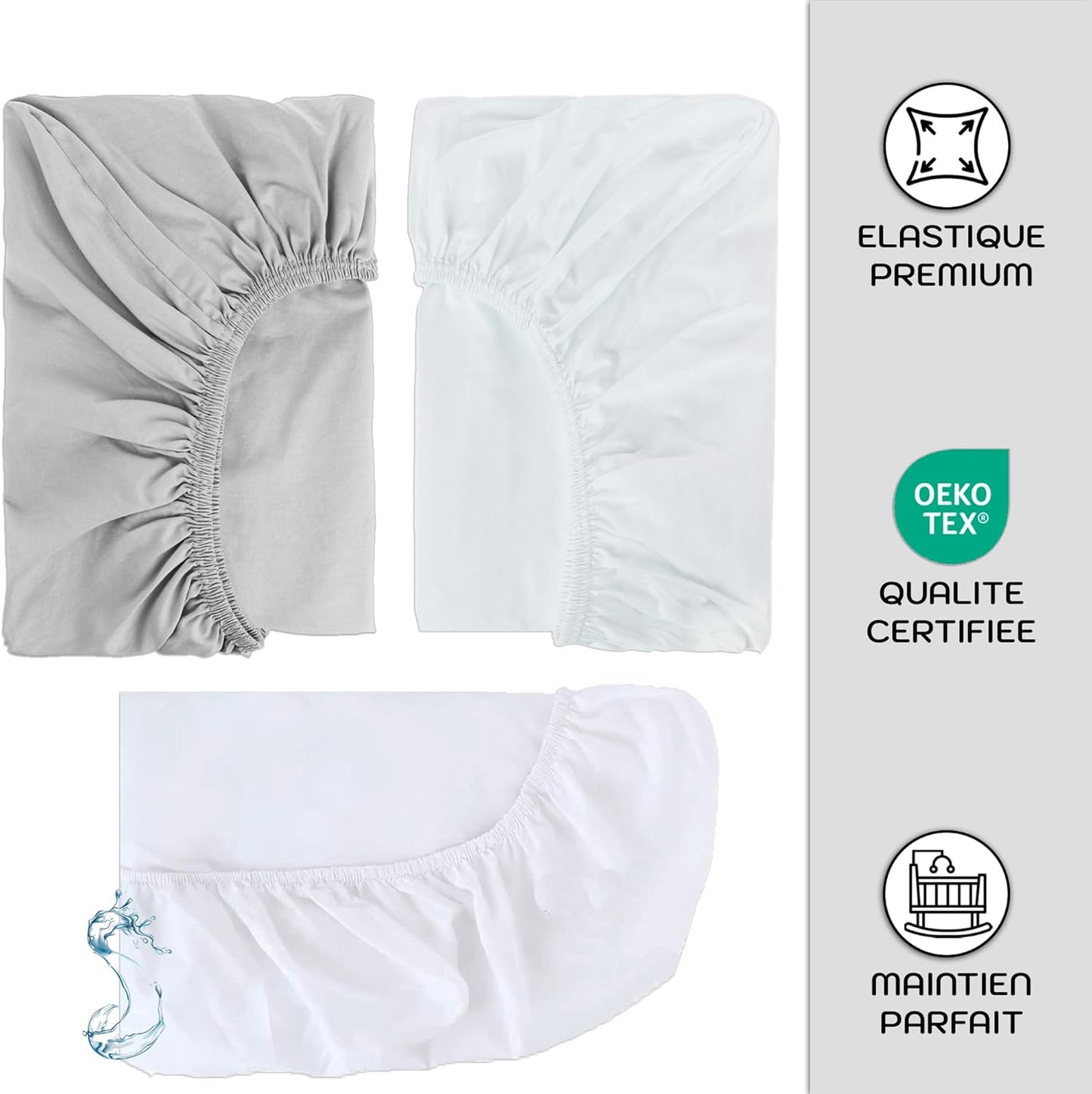Drap housse cododo 60 x 80 60 x 80 cm / Blanc/Bleu Ciel 60 x 80 cm / Blanc/Cacao 60 x 80 cm / Blanc/Eucalyptus 60 x 80 cm / Blanc/Bleu Ciel-60 x 80 cm / Blanc/Cacao-60 x 80 cm / Blanc/Eucalyptus-60 x 80 cm / Blanc/Gris-60 x 80 cm / Blanc/Rose-60 x 80 cm / Blanc/Vanille-