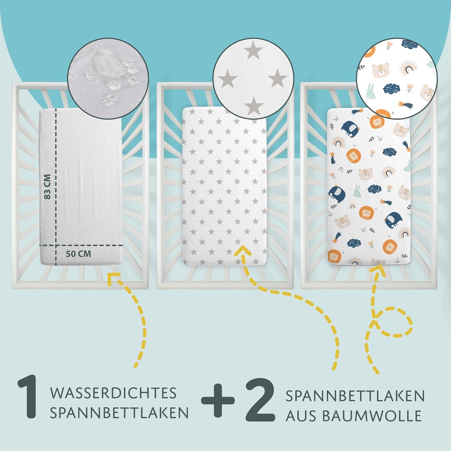 Drap housse cododo 86x50 Lot de 3 : 86 x 50 cm / Hiboux Gris Lot de 3 : 86 x 50 cm / Ours en Peluche Lot de 3 : 86 x 50 cm / Safari Blanc Lot de 3 : 86 x 50 cm / Hiboux Gris-Lot de 3 : 86 x 50 cm / Ours en Peluche-Lot de 3 : 86 x 50 cm / Safari Blanc-Lot de 3 : 86 x 50 cm / Étoiles Blanches-Lot de 3 : 86 x 50 cm / Étoiles Blanches Grises-