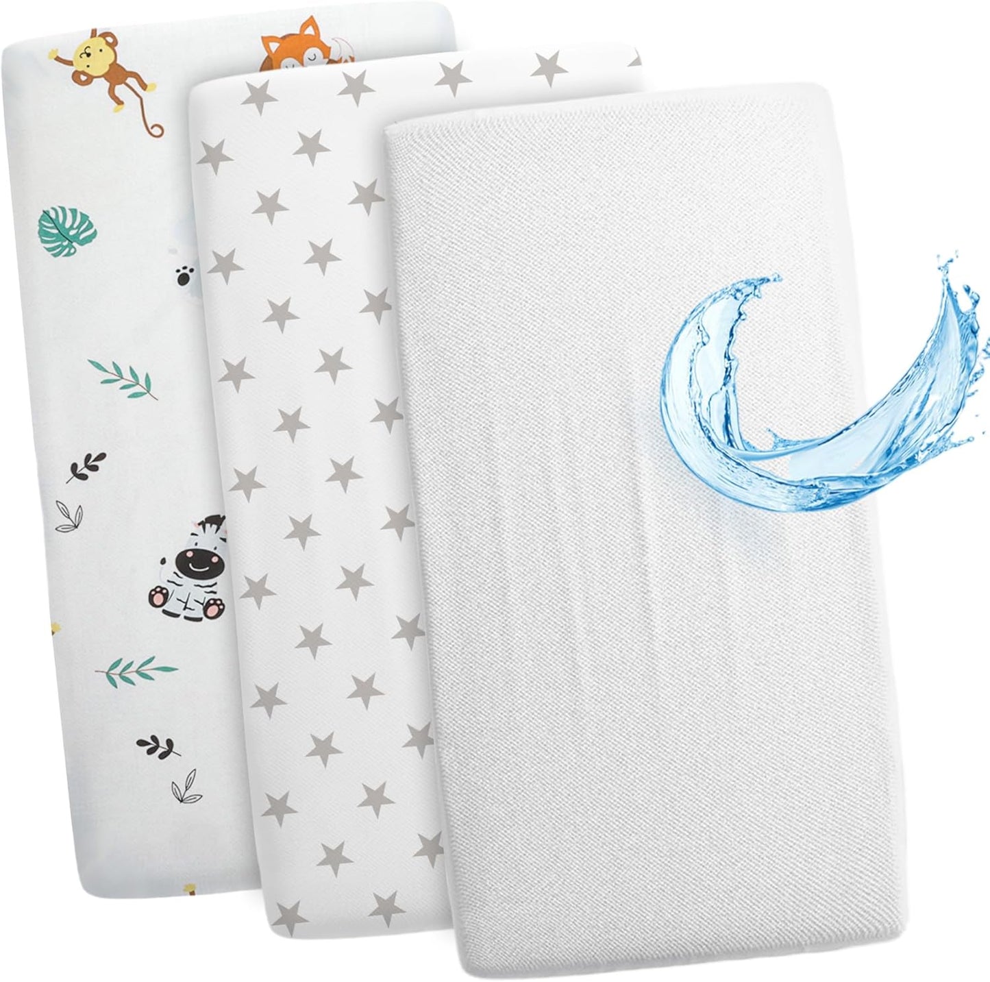 Drap housse cododo 86x50 Lot de 3 : 86 x 50 cm / Hiboux Gris Lot de 3 : 86 x 50 cm / Ours en Peluche Lot de 3 : 86 x 50 cm / Safari Blanc Lot de 3 : 86 x 50 cm / Hiboux Gris-Lot de 3 : 86 x 50 cm / Ours en Peluche-Lot de 3 : 86 x 50 cm / Safari Blanc-Lot de 3 : 86 x 50 cm / Étoiles Blanches-Lot de 3 : 86 x 50 cm / Étoiles Blanches Grises-