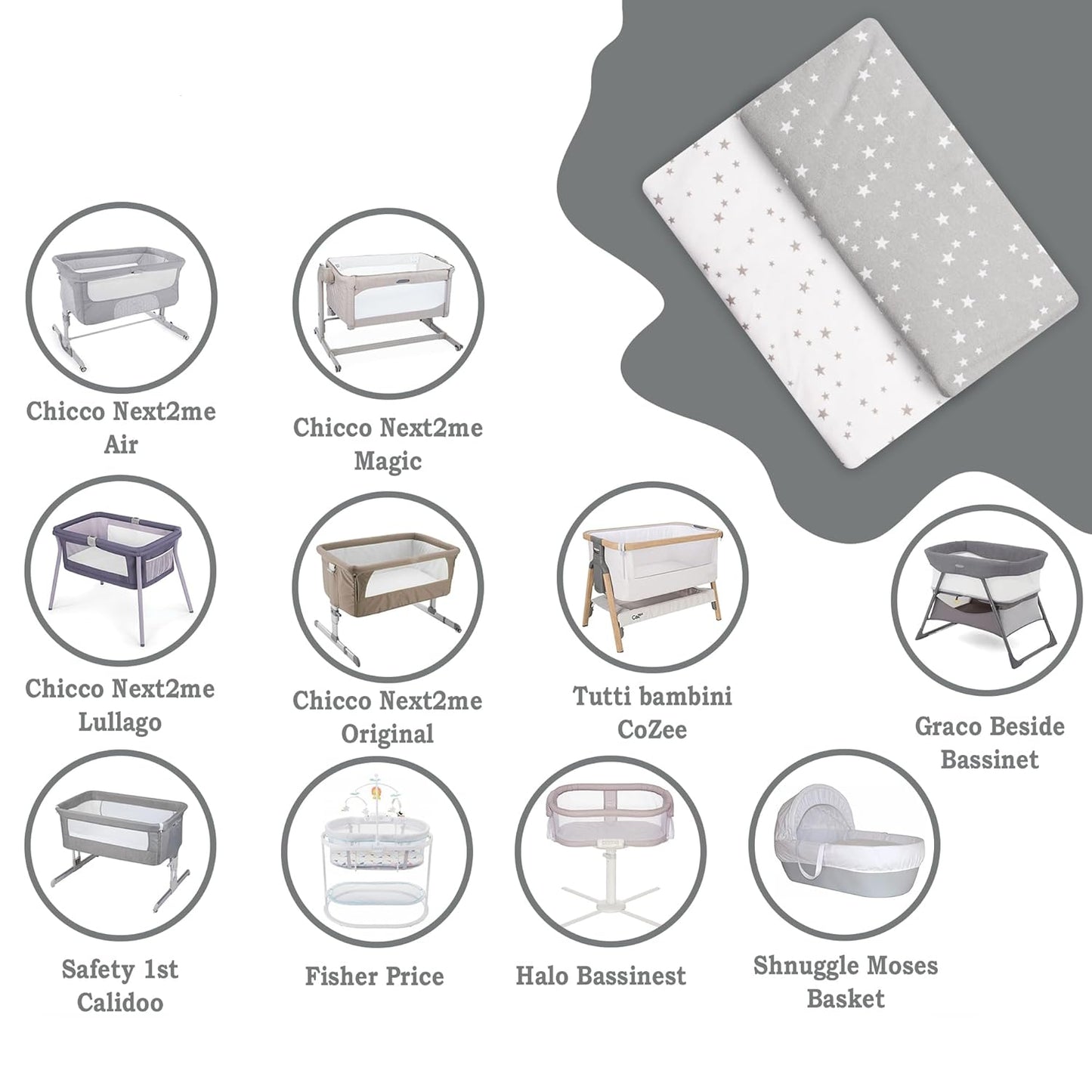 Drap housse cododo 90x50 55 x 90 cm / Jungle 55 x 90 cm / Stars 55 x 90 cm / Jungle-55 x 90 cm / Stars-