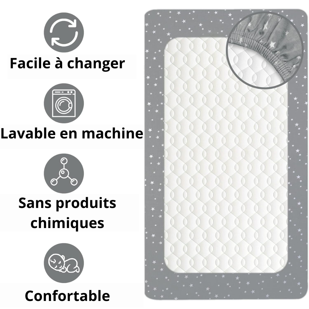 Drap housse cododo 90x50 55 x 90 cm / Jungle 55 x 90 cm / Stars 55 x 90 cm / Jungle-55 x 90 cm / Stars-