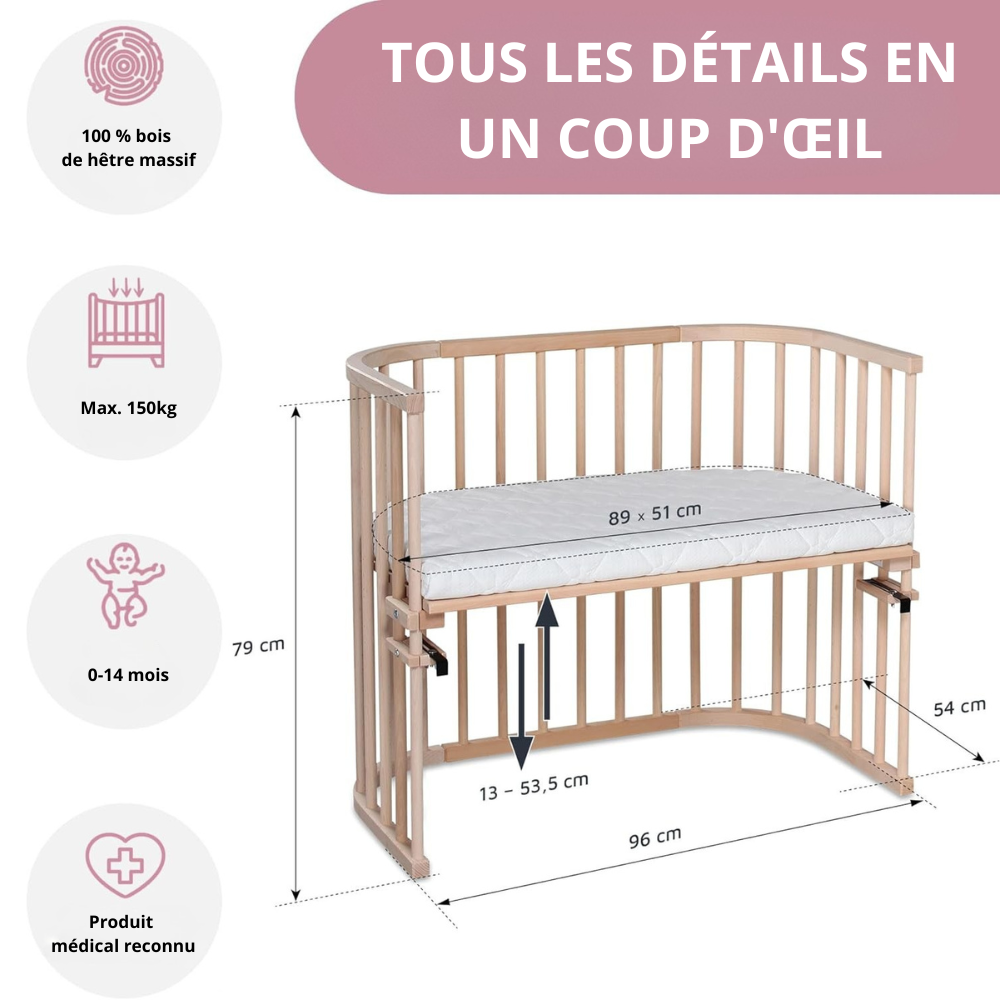 Lit cododo bois massif Laqué Naturel Laqué Naturel-