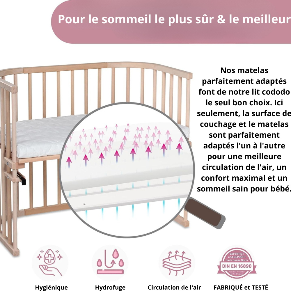 Lit cododo bois massif Laqué Naturel Laqué Naturel-