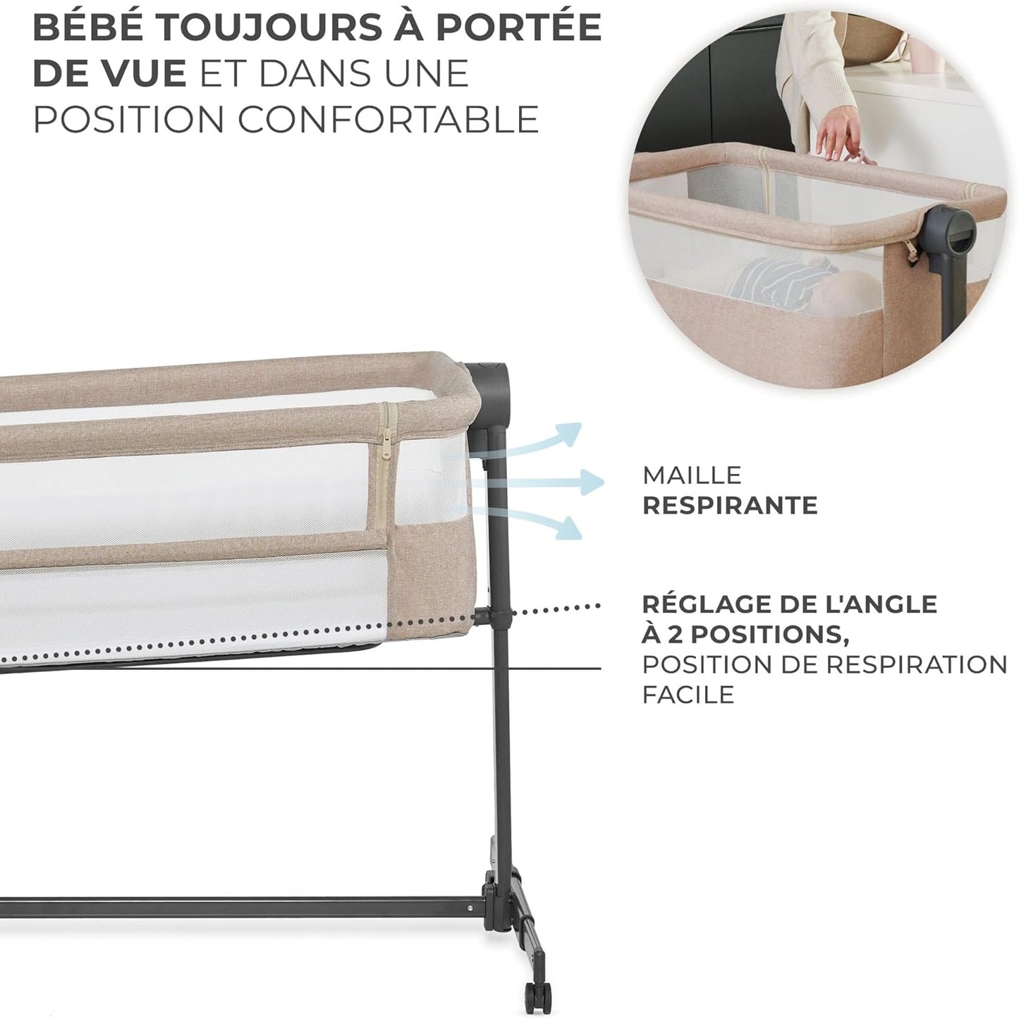 Lit cododo roulette Gris Clair Gris Clair-