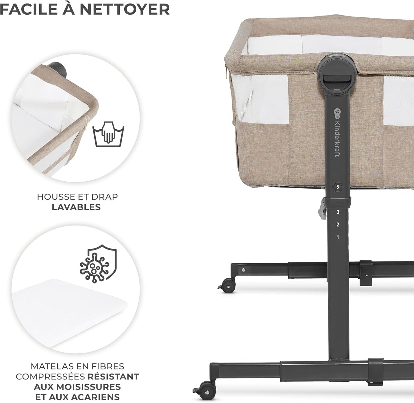 Lit cododo roulette Gris Clair Gris Clair-