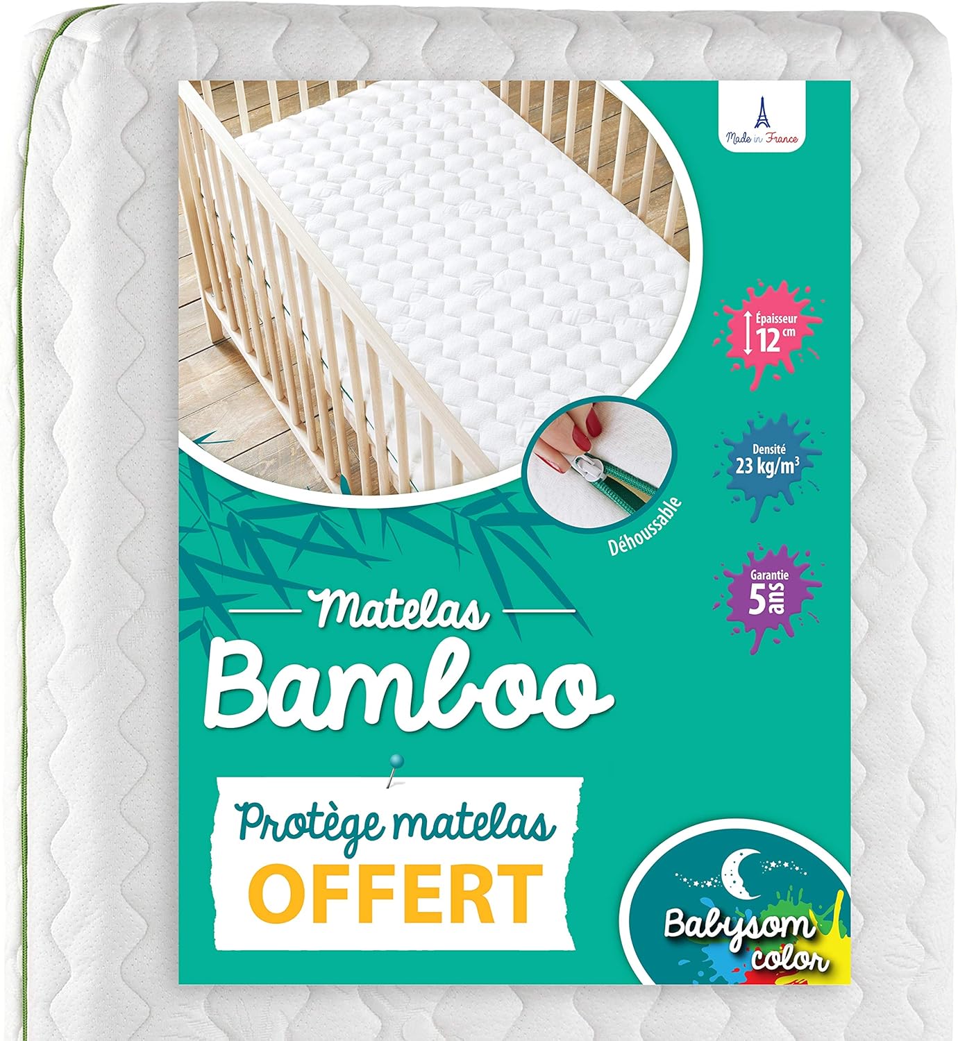 Matelas berceau cododo 60x120 cm (Lot de 1) 70x140 cm (Lot de 1) 90x40 cm (Lot de 1) 60x120 cm (Lot de 1)-70x140 cm (Lot de 1)-90x40 cm (Lot de 1)-