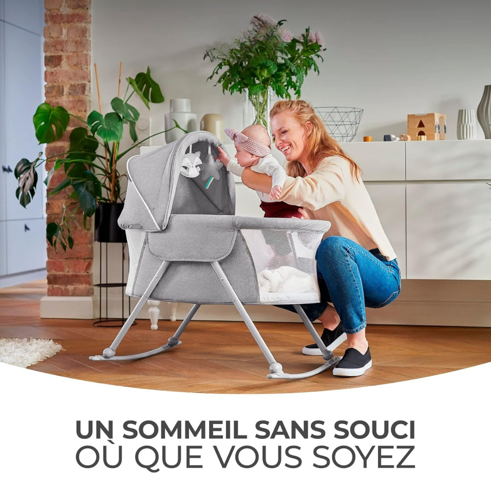 Petit berceau cododo Beige Gris Beige-Gris-