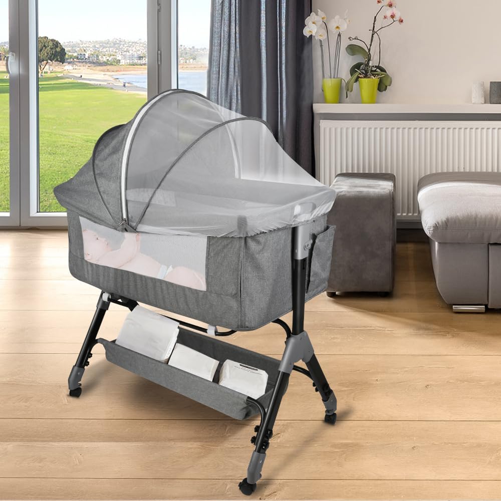 Berceau cododo bascule 113*66*84 Cm-gris 113*66*84 Cm-gris-