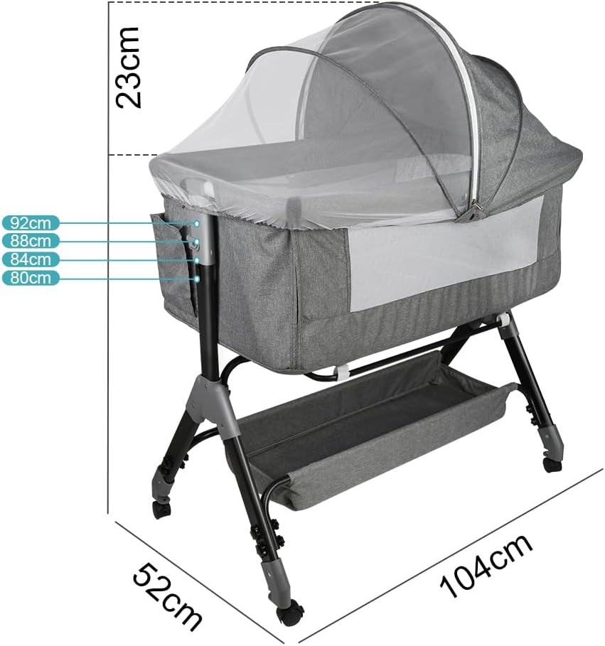 Berceau cododo bascule 113*66*84 Cm-gris 113*66*84 Cm-gris-