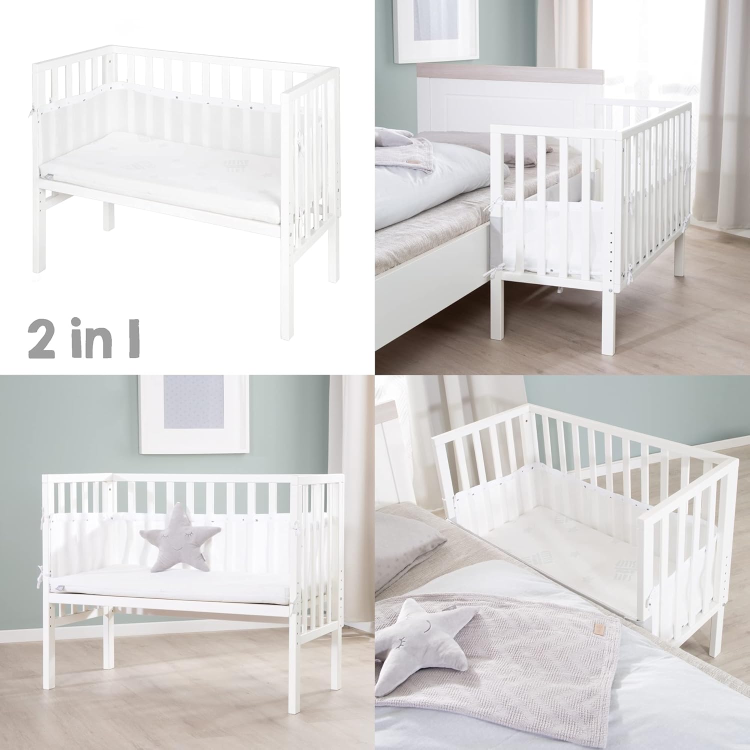 Cododo blanc et bois Blanc / Avec barrière en maille Blanc / Sans barrière en maille Blanc / Avec barrière en maille-Blanc / Sans barrière en maille-