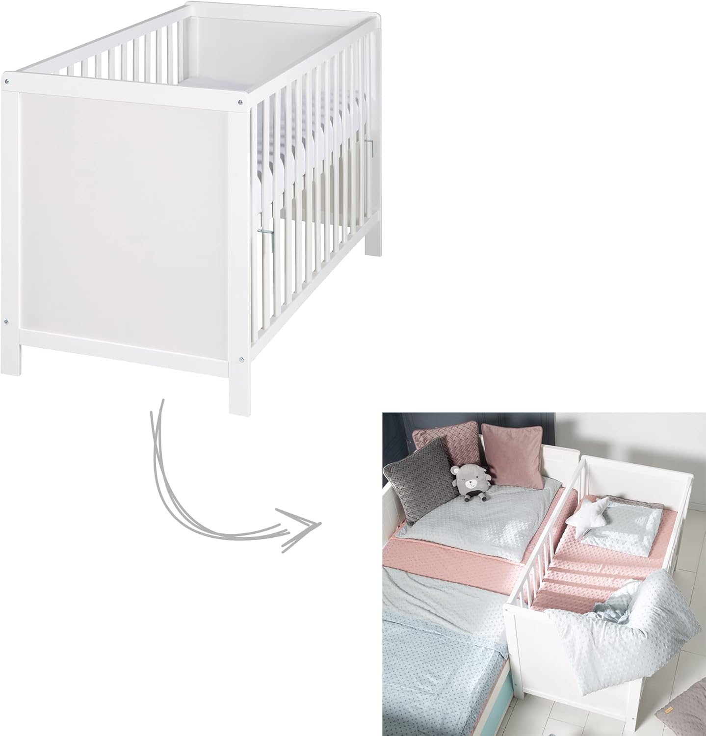 Cododo bois blanc Blanc / Lit + Matelas Blanc / Lit seul Blanc / Lit + Matelas-Blanc / Lit seul-