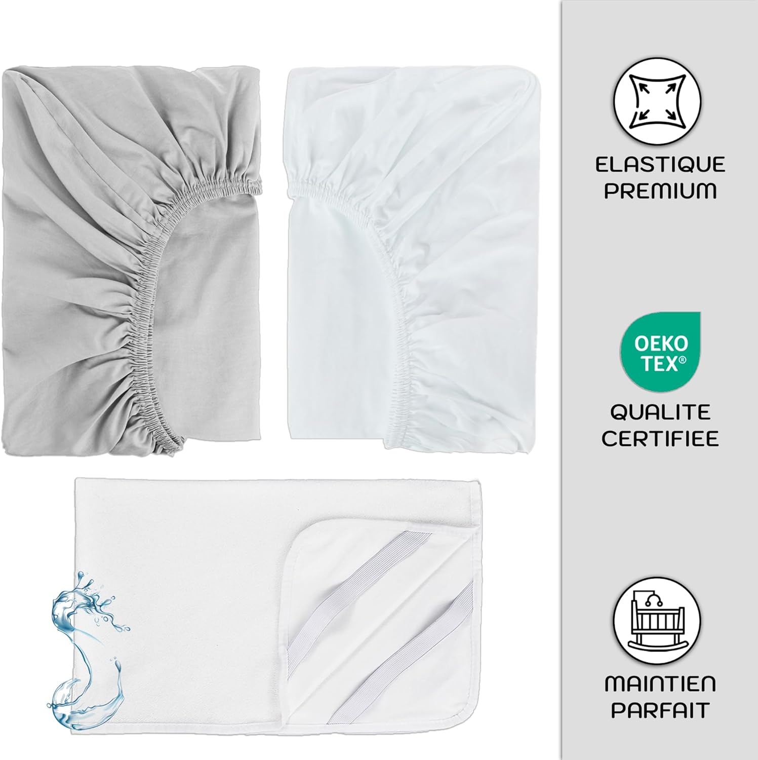 Drap housse 50x83 cododo 50 x 83 cm / Blanc/Bleu Ciel 50 x 83 cm / Blanc/Cacao 50 x 83 cm / Blanc/Eucalyptus 50 x 83 cm / Blanc/Bleu Ciel-50 x 83 cm / Blanc/Cacao-50 x 83 cm / Blanc/Eucalyptus-50 x 83 cm / Blanc/Gris-50 x 83 cm / Blanc/Rose-50 x 83 cm / Blanc/Vanille-
