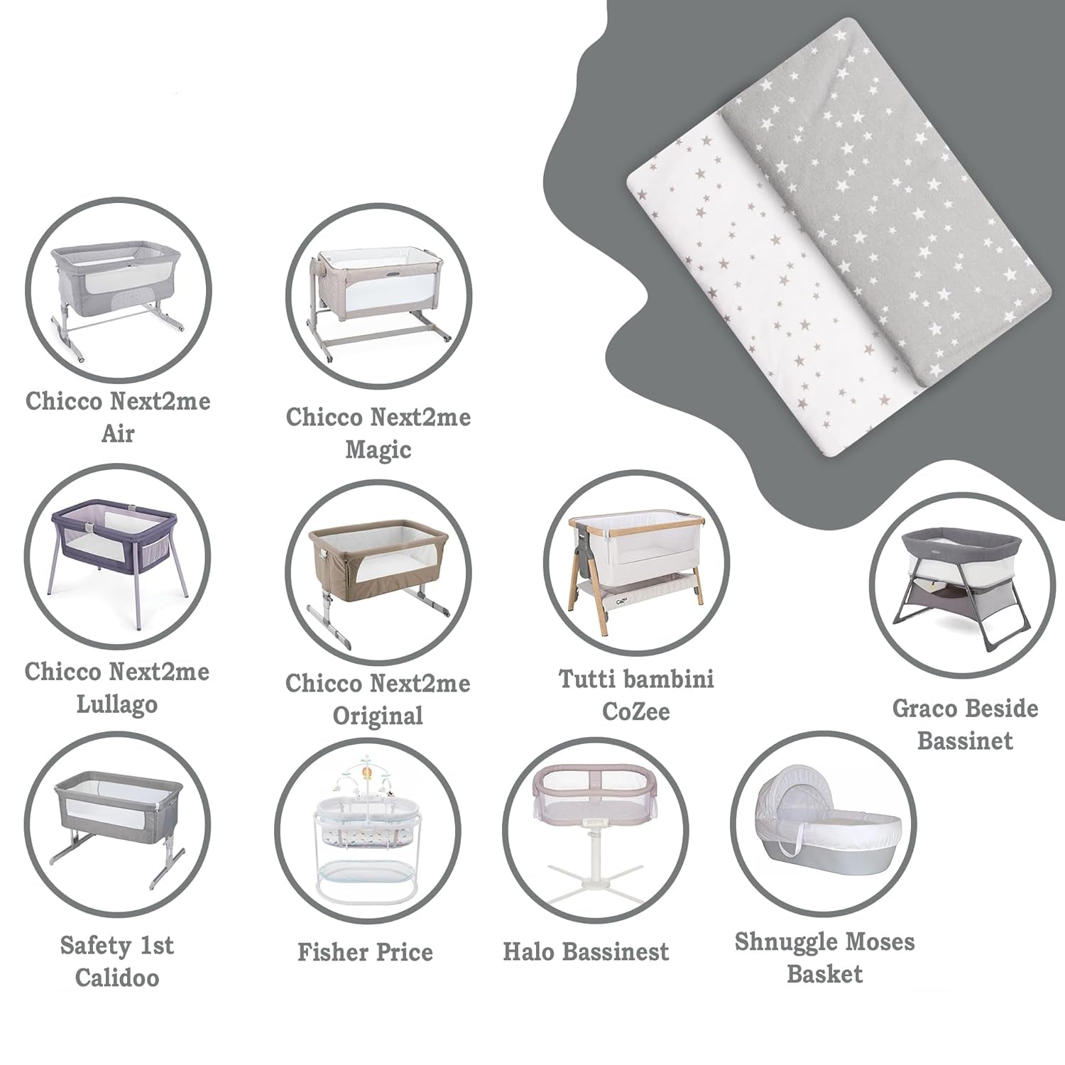 Drap housse cododo 90x50 55 x 90 cm / Jungle 55 x 90 cm / Stars 55 x 90 cm / Jungle-55 x 90 cm / Stars-